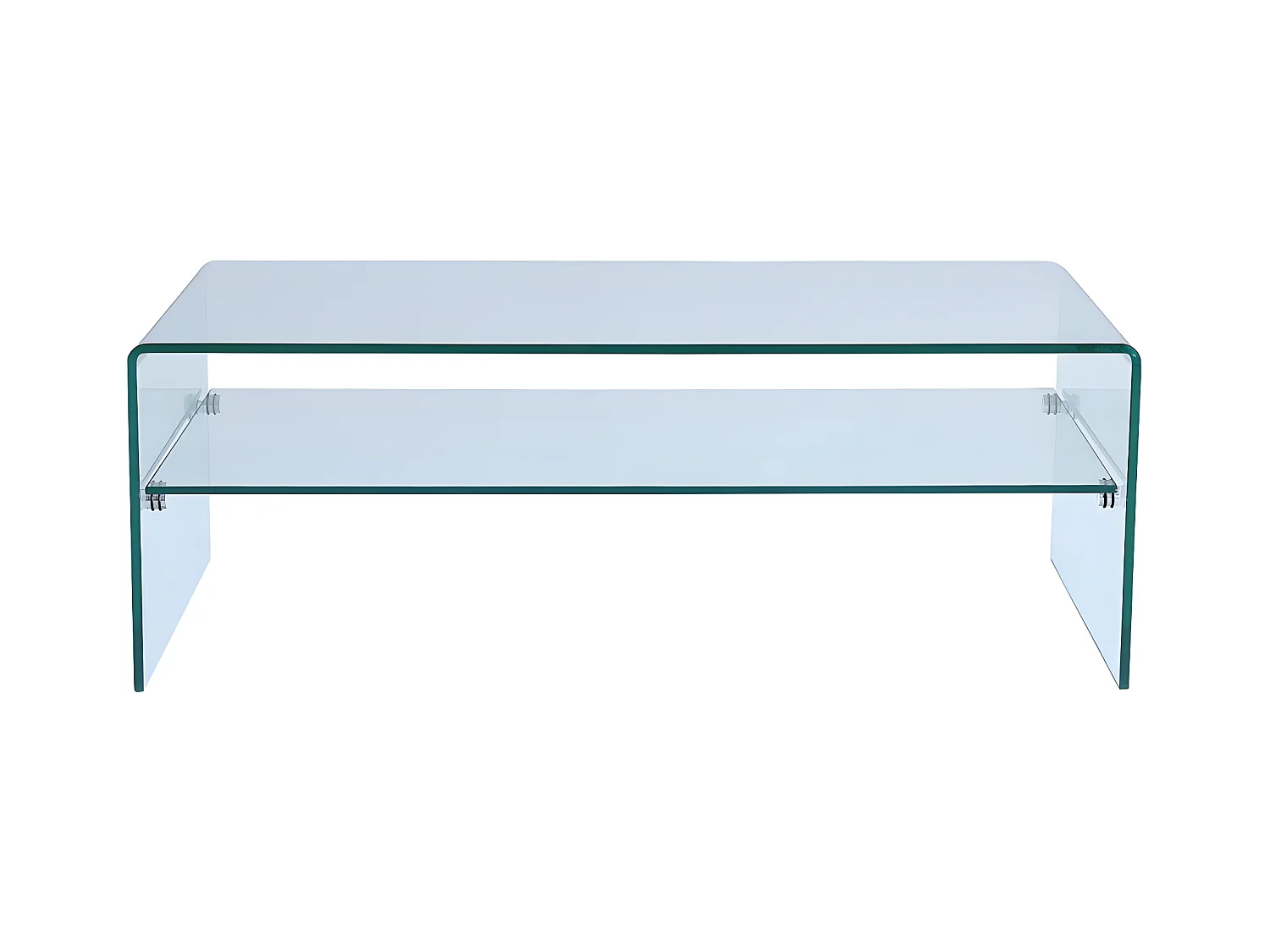 Mesa de centro STILEOS - Doble tapa - Cristal templado