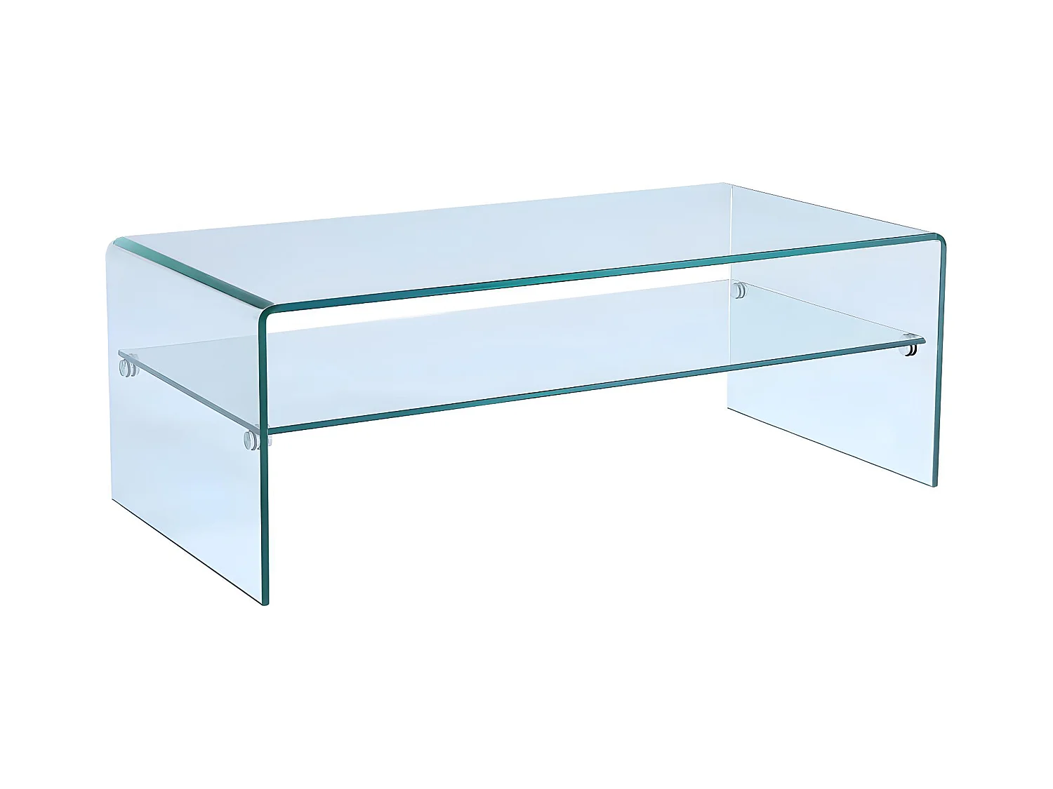 Mesa de centro STILEOS - Doble tapa - Cristal templado