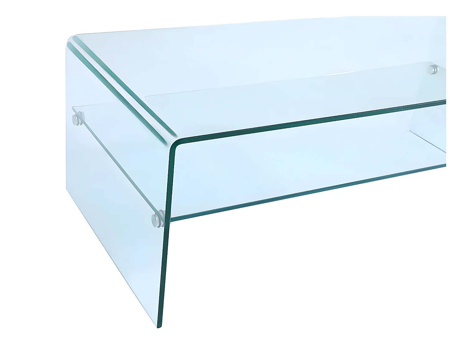 Mesa de centro STILEOS - Doble tapa - Cristal templado