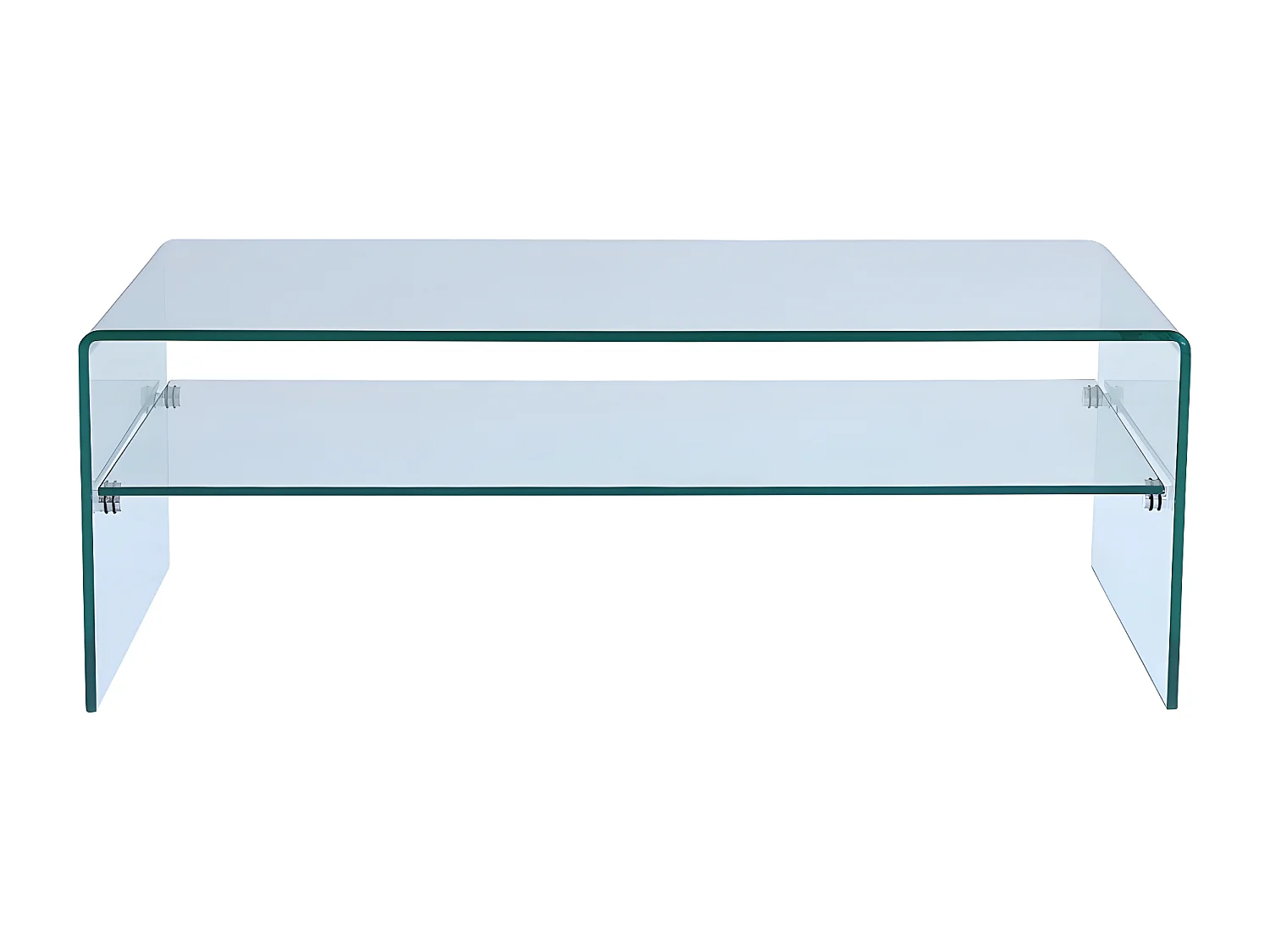 Table basse double plateau en verre trempé - Transparent - STILEOS