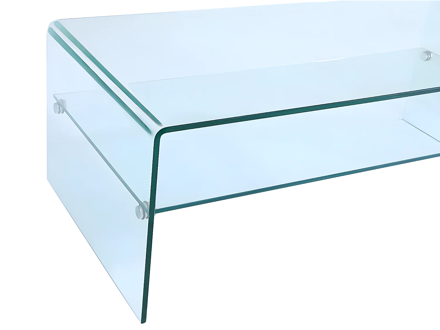 Table basse double plateau en verre trempé - Transparent - STILEOS