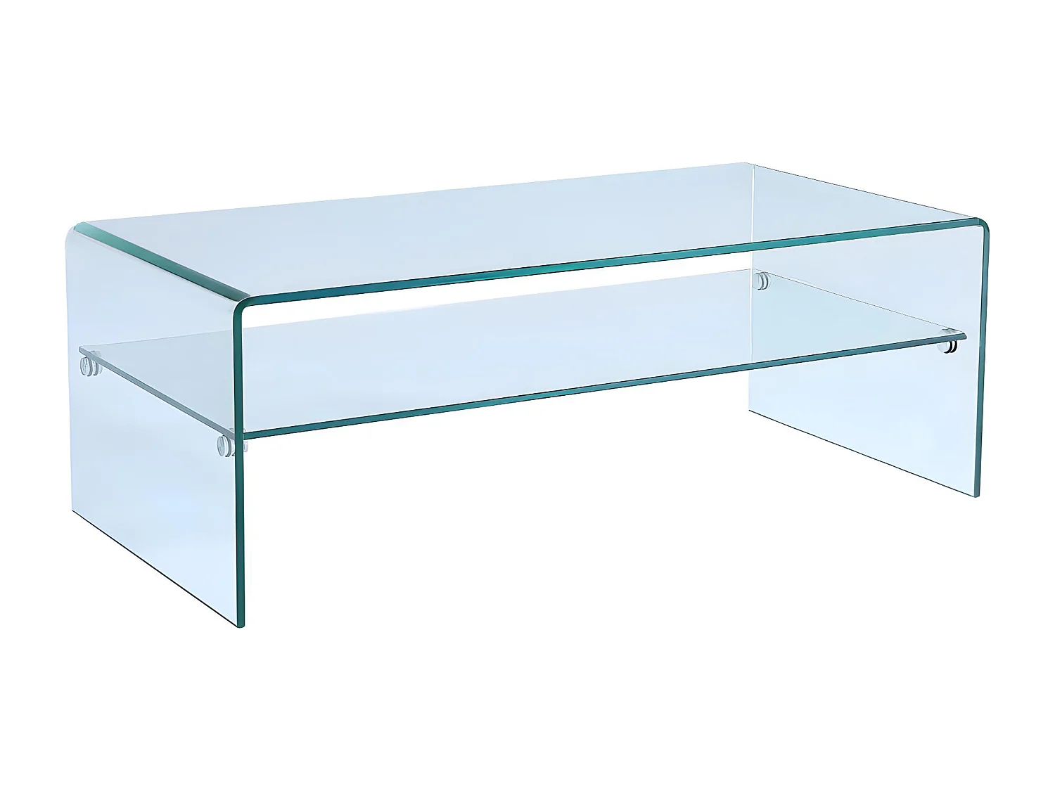 Table basse double plateau en verre trempé - Transparent - STILEOS