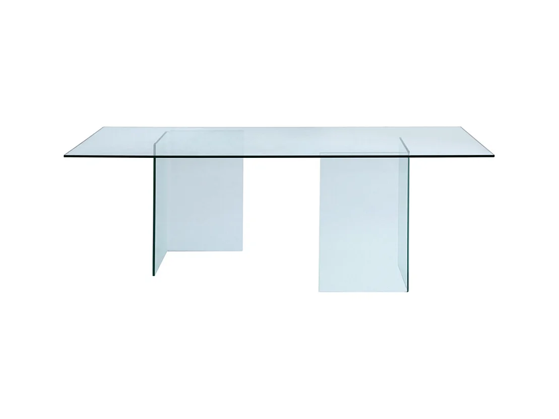 Table à manger COLEDON - 8 personnes - Verre trempé