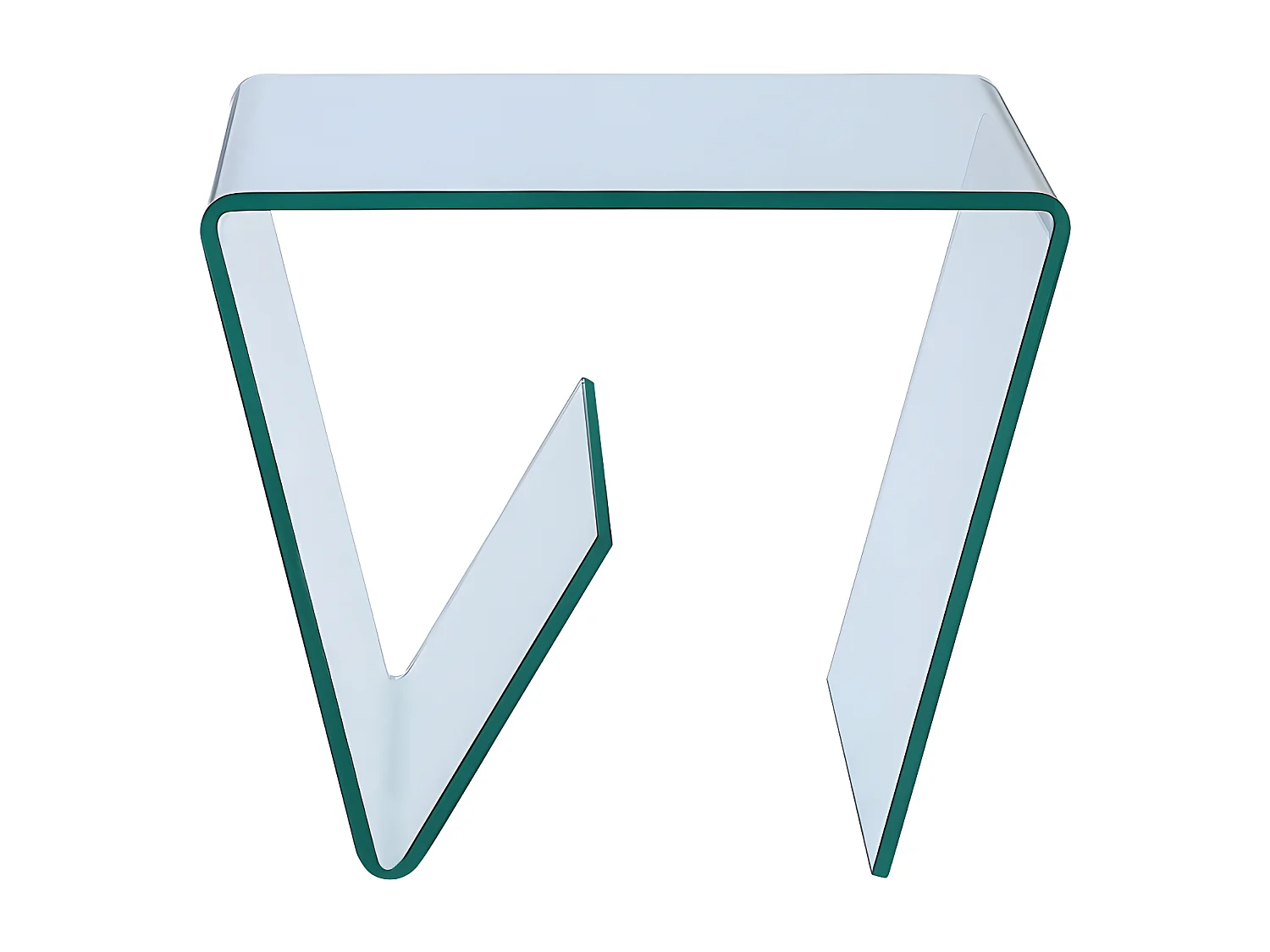 Table d'appoint en verre trempé courbé - Transparent - ZENIA