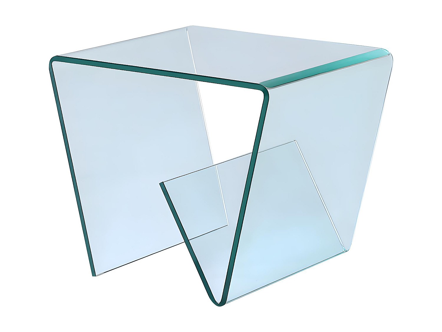 Beistelltisch - Gebogenes Sicherheitsglas - Transparent - ZENIA günstig online kaufen