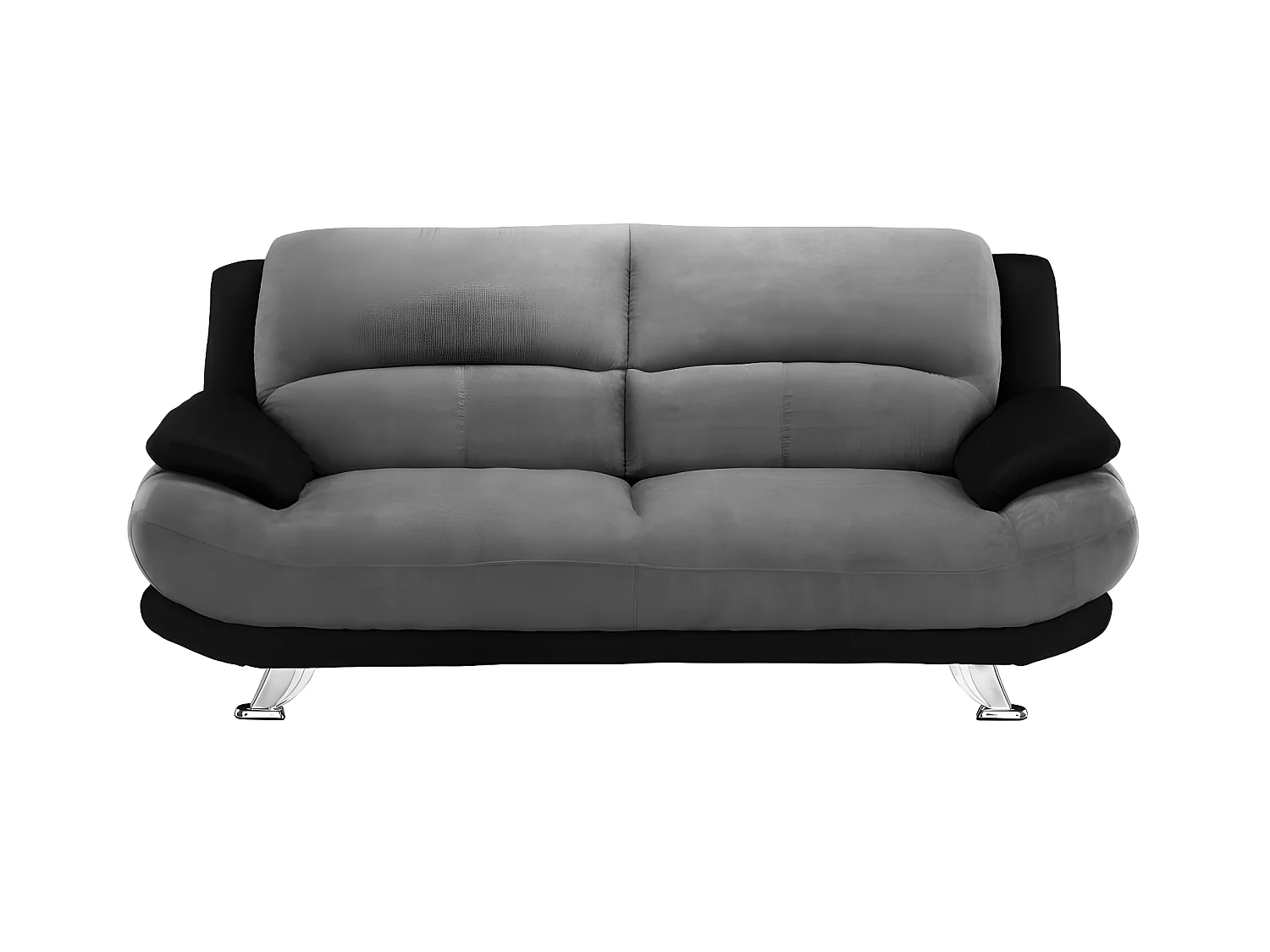 Canapé 3 places en microfibre MUSKO - Bicolore gris et noir