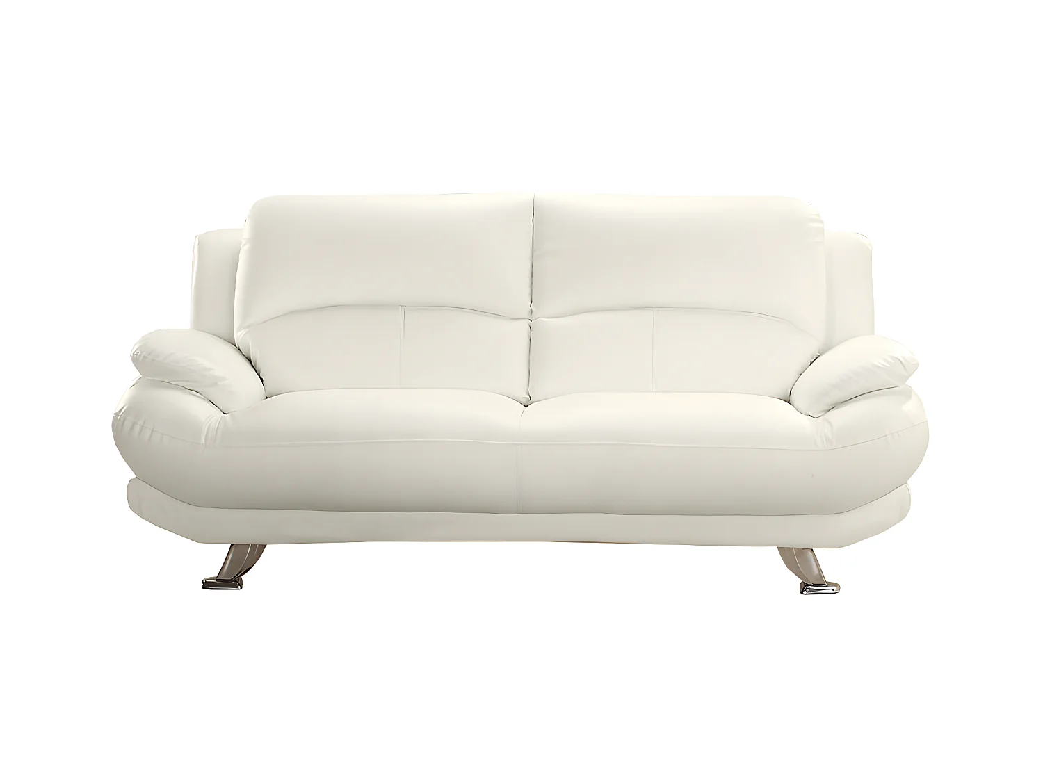 Sofá de 3 lugares em pele sintética Branco - MUSKO