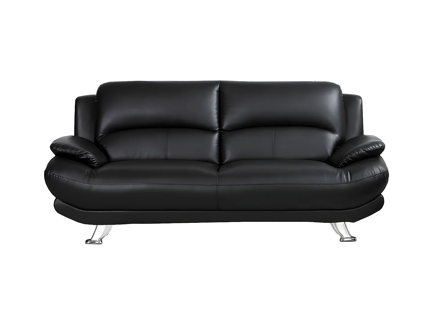 Driezitsbank van kunstleer MUSKO - Zwart.