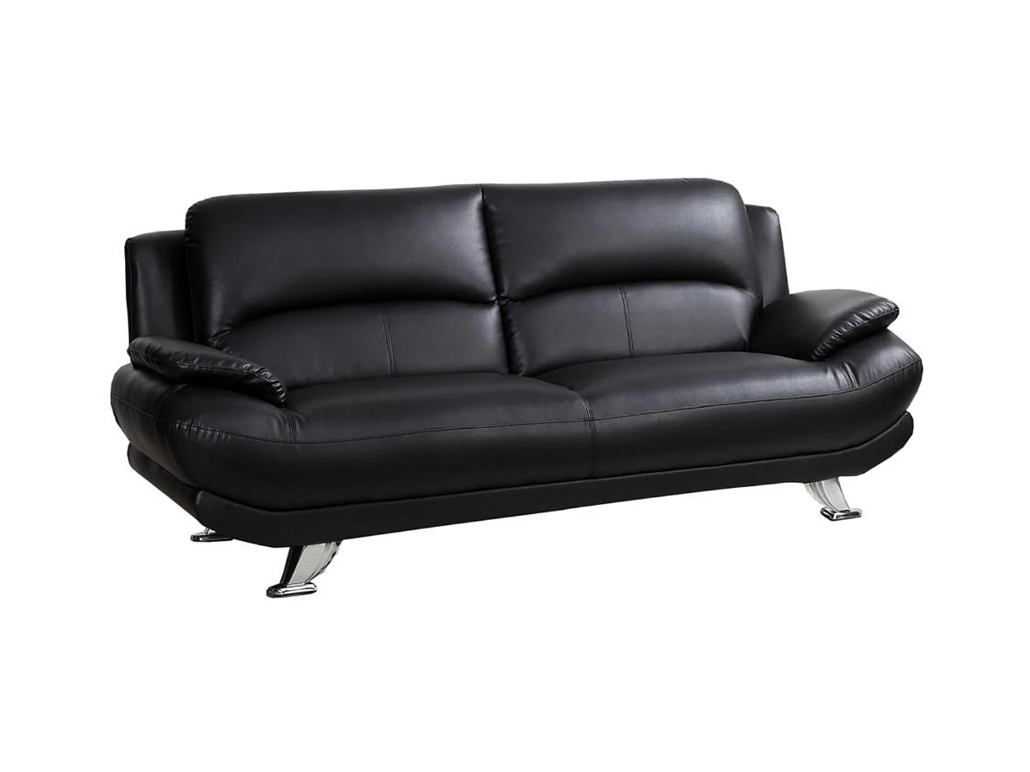 Driezitsbank van kunstleer MUSKO - Zwart.