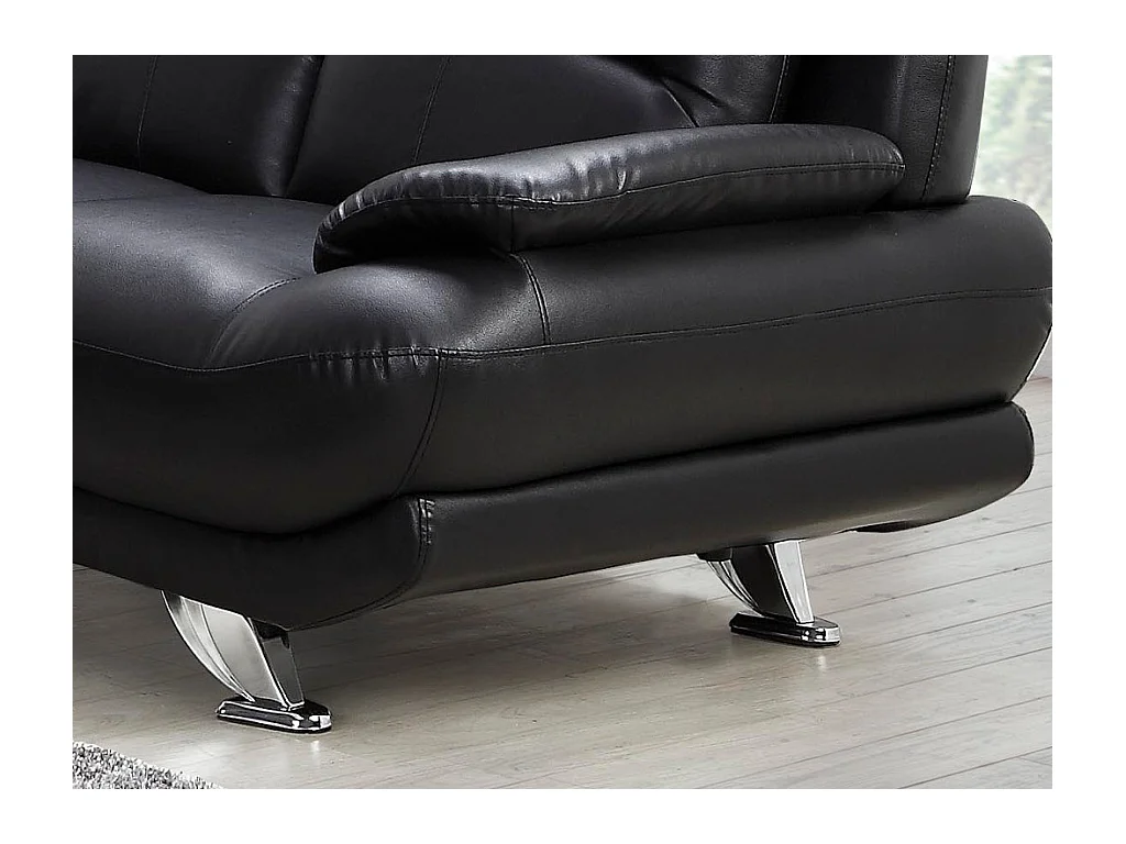 Canapé 2 places en simili MUSKO - Noir