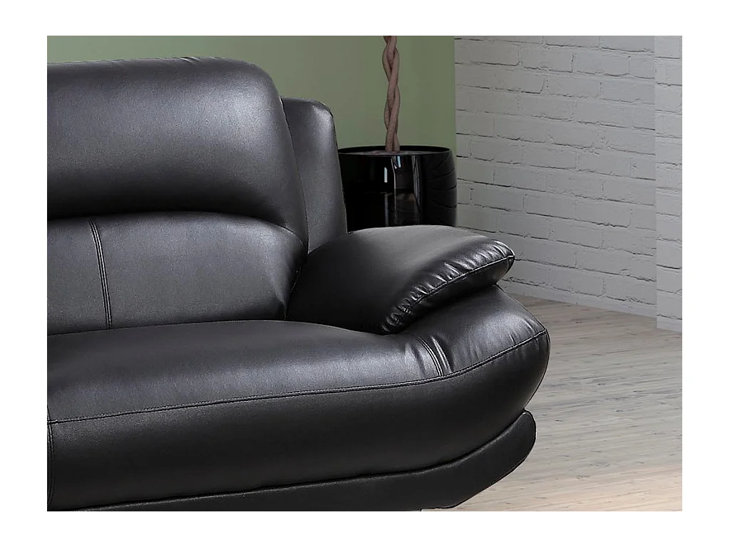 Canapé 2 places en simili MUSKO - Noir