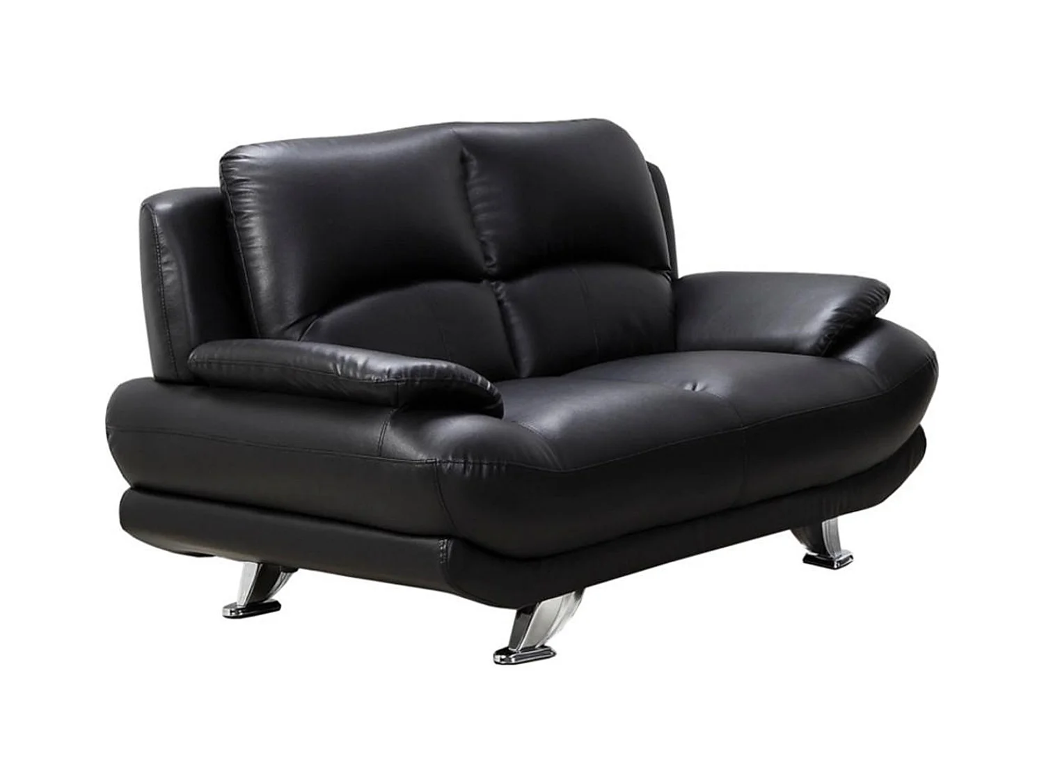 Canapé 2 places en simili MUSKO - Noir