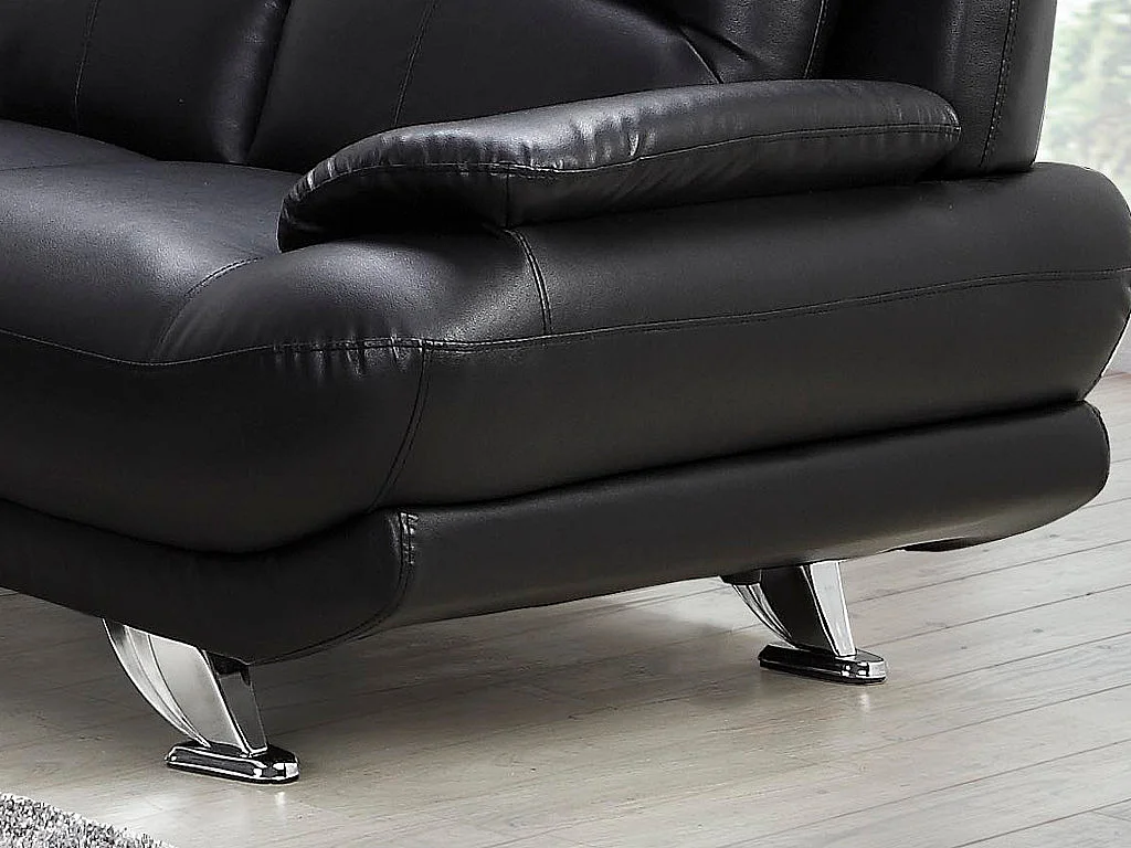 Soffa 2-sits i konstläder MUSKO - Svart