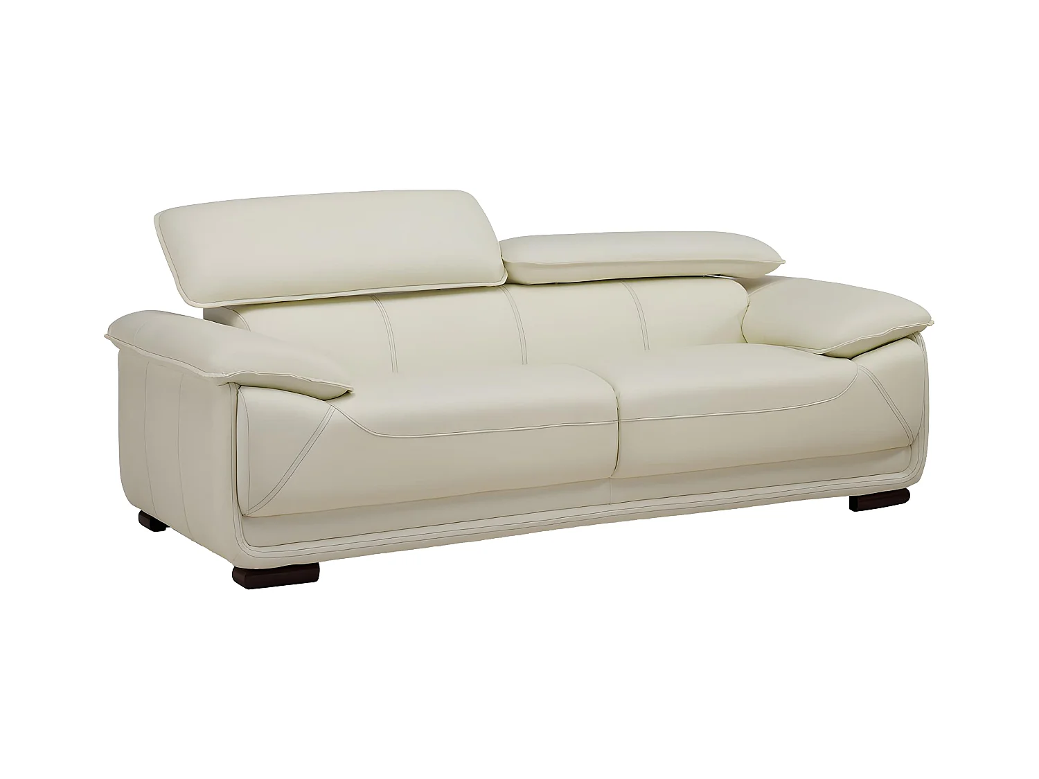 Ledersofa 3-Sitzer - Elfenbein - MACELO