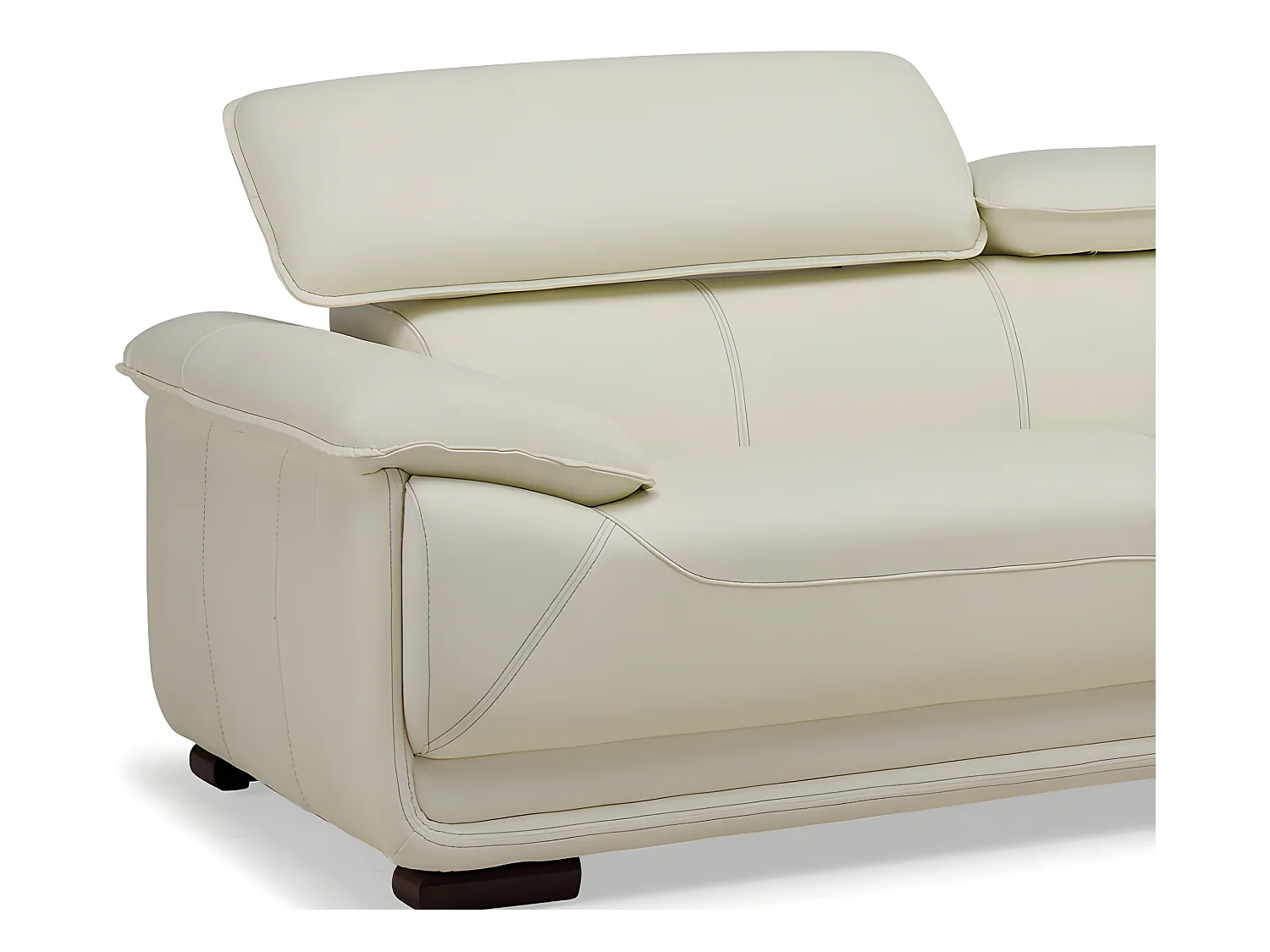 Ledersofa 3-Sitzer - Elfenbein - MACELO