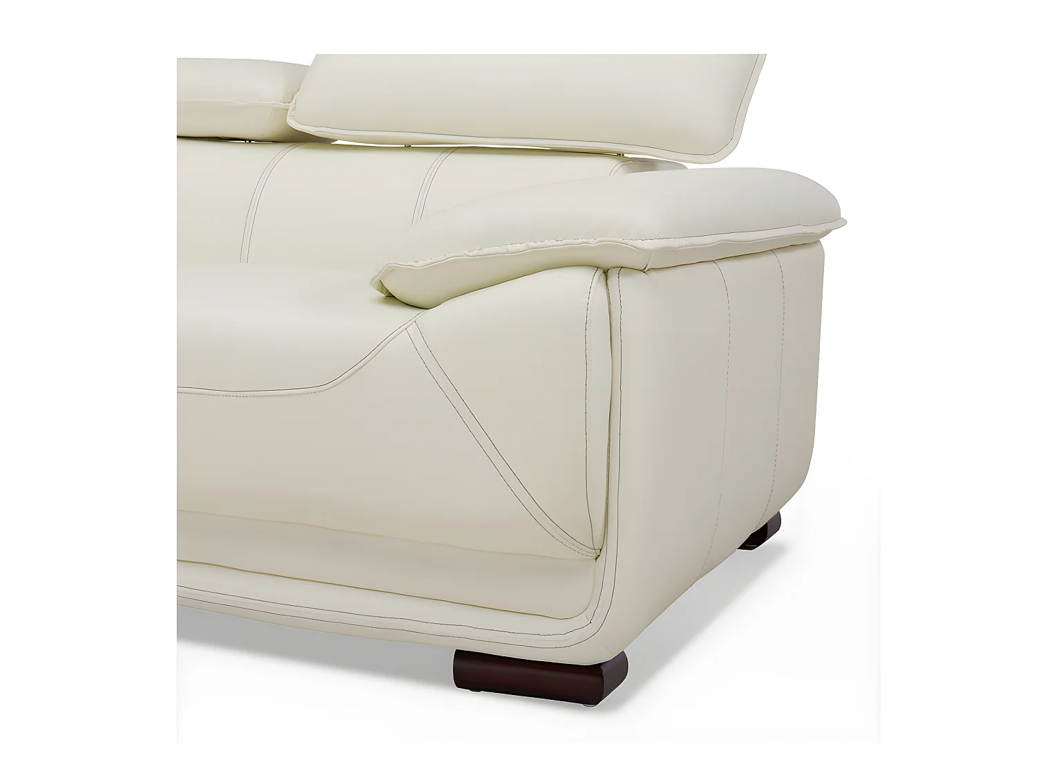 Ledersofa 3-Sitzer - Elfenbein - MACELO