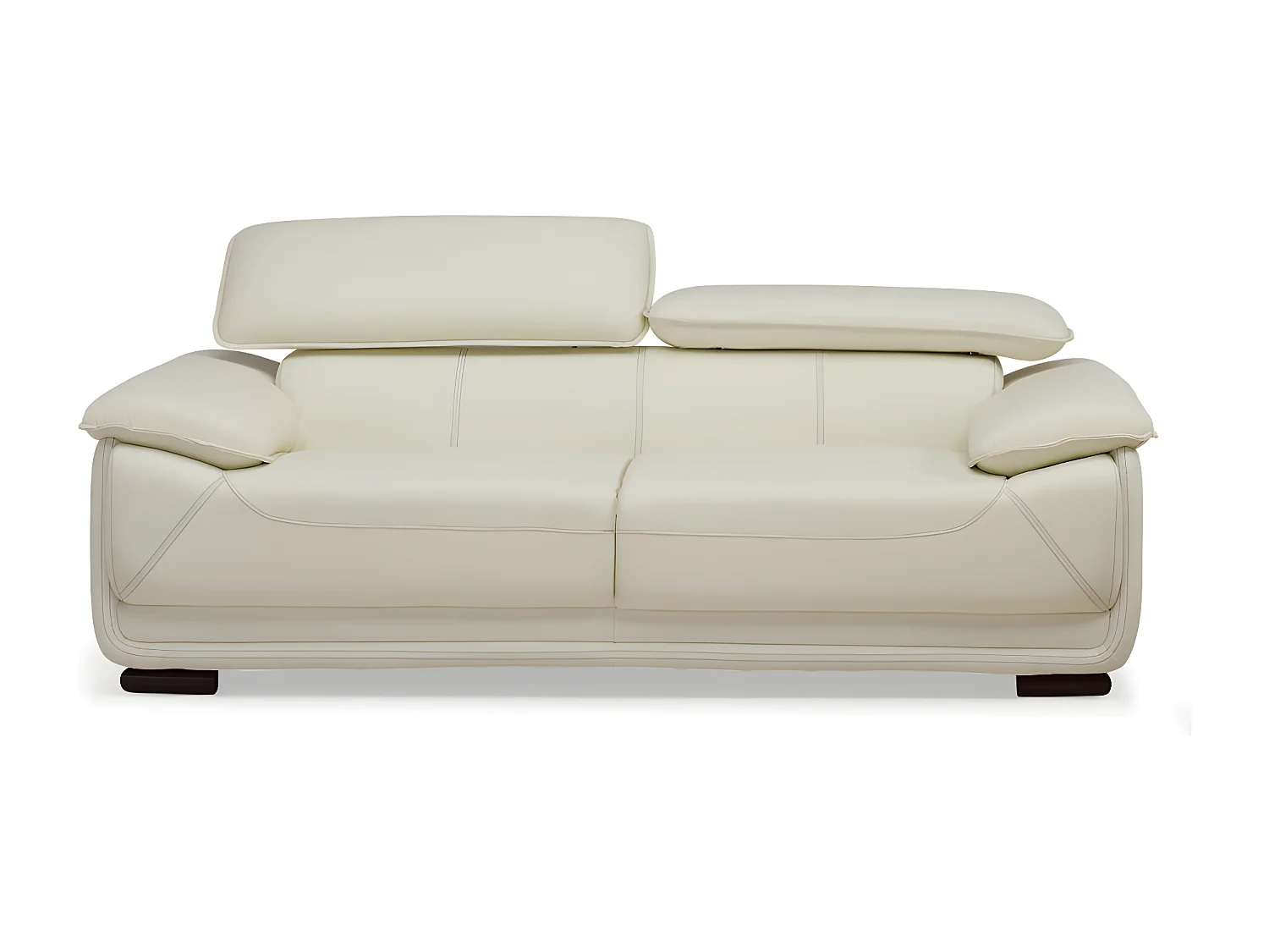 Sofá 3 plazas de piel MACELO - Blanco marfil