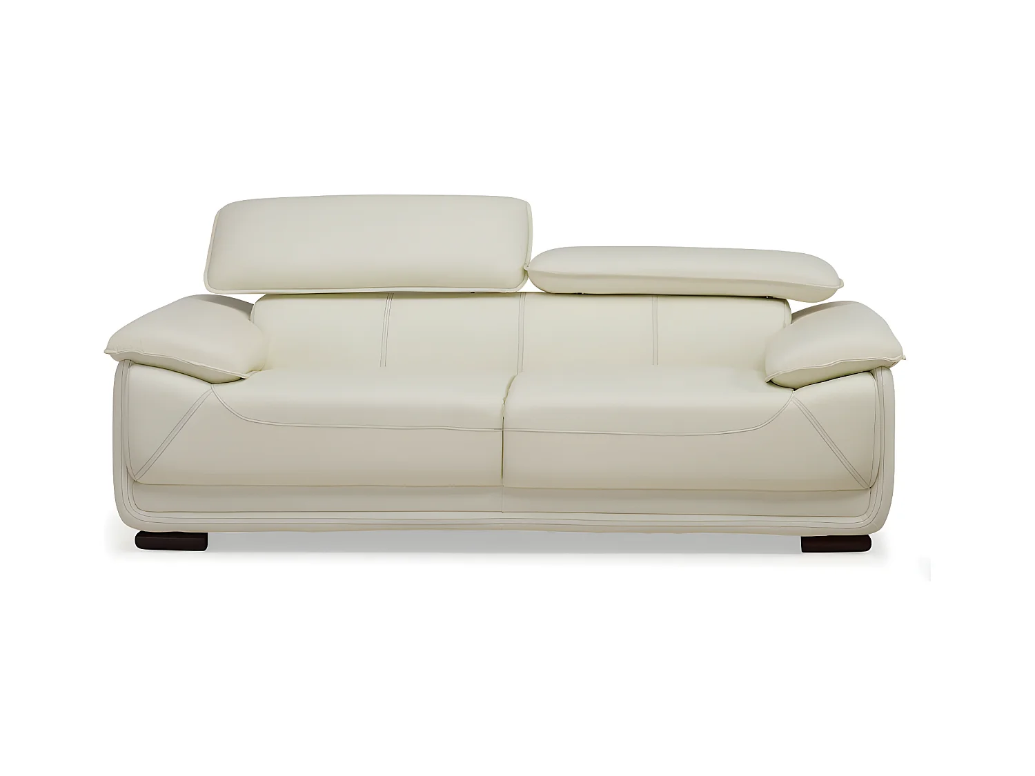 Canapé 2 places en cuir MACELO - Ivoire