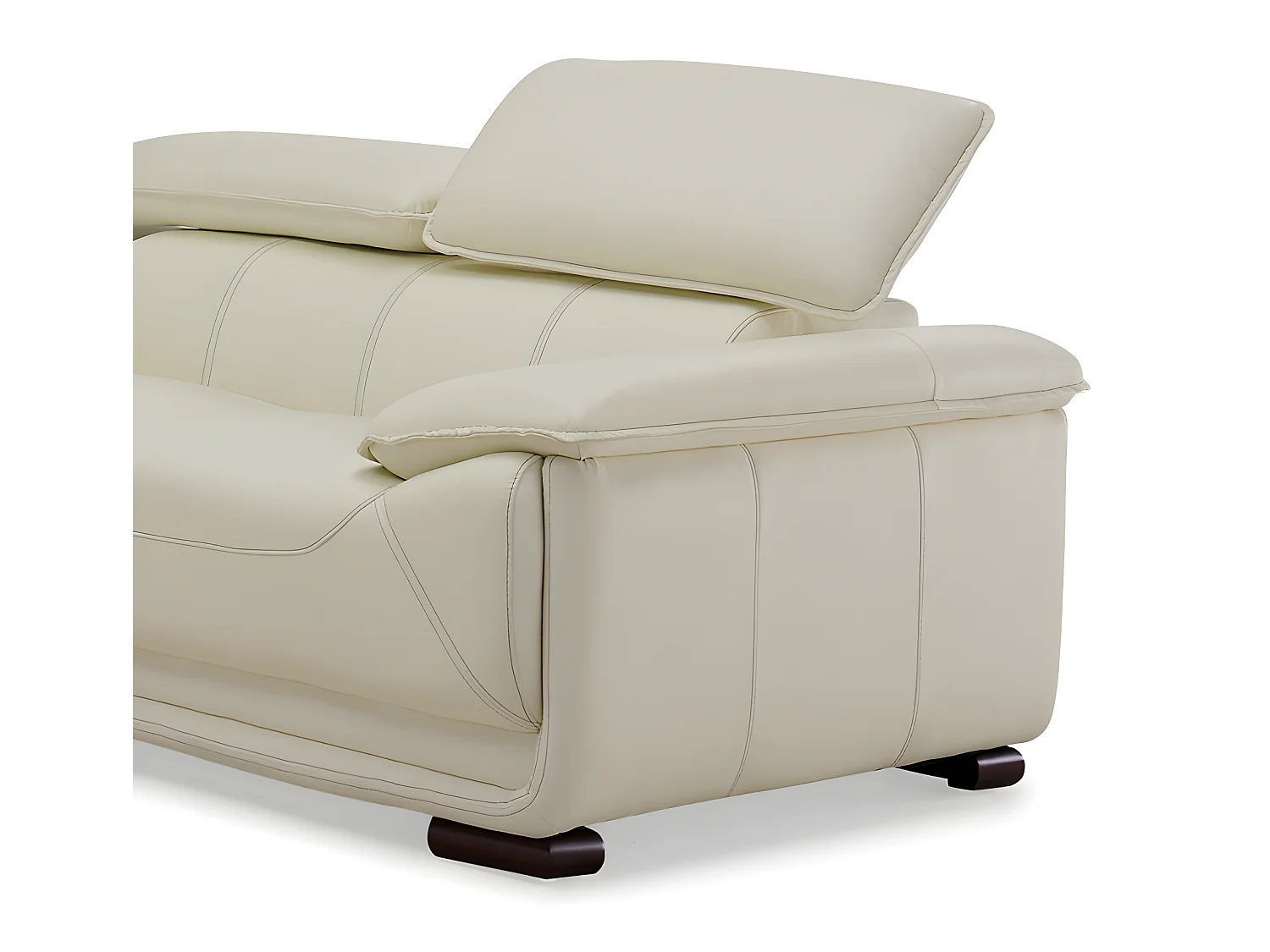 Canapé 2 places en cuir MACELO - Ivoire