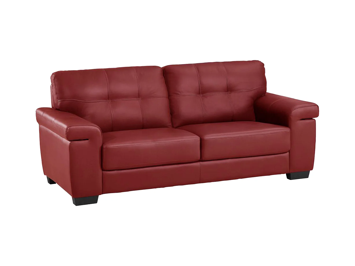 3-personers sofa i lædersofa HAZEL - Rød