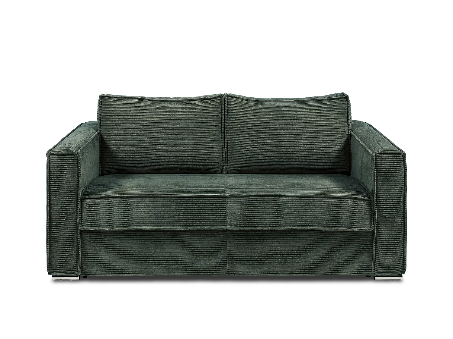 Divano letto 4 posti a ribalta Letto doghe larghe 160cm Materasso 14cm in Velluto coste Verde abete - LORETO