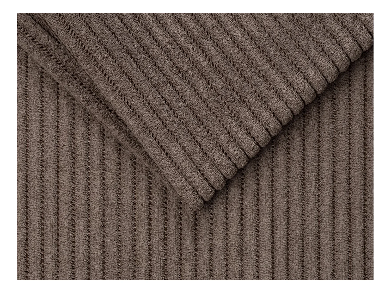 Express-vierzitsslaapbank van bruin ribfluweel - Bed met brede latten 160 cm - Matras met vormgeheugen 22 cm LORETO