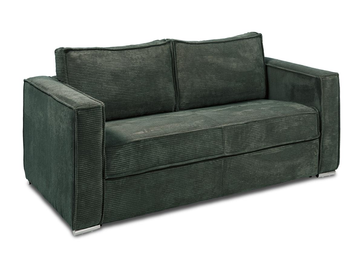 Schlafsofa mit Matratze 4-Sitzer - Cord - Tannengrün - Liegefläche mit Latt günstig online kaufen