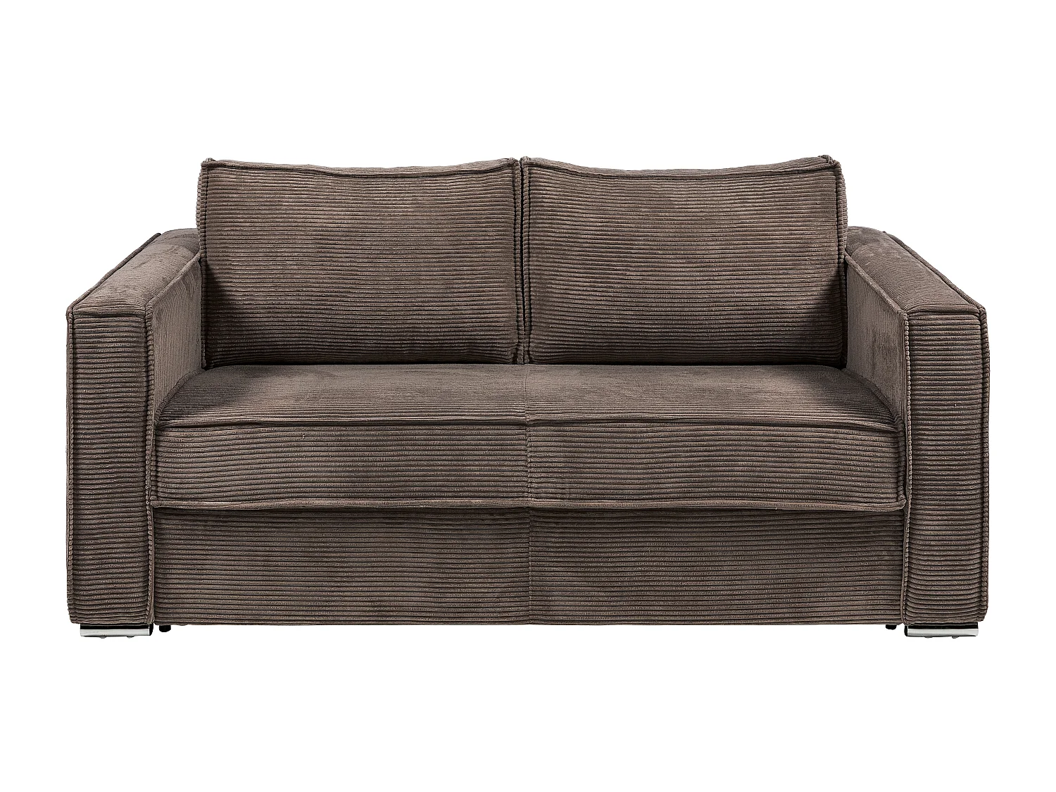 Schlafsofa mit Matratze 4-Sitzer - Cord - Braun - Liegefläche 160 cm - Matratze 18 cm - LORETO