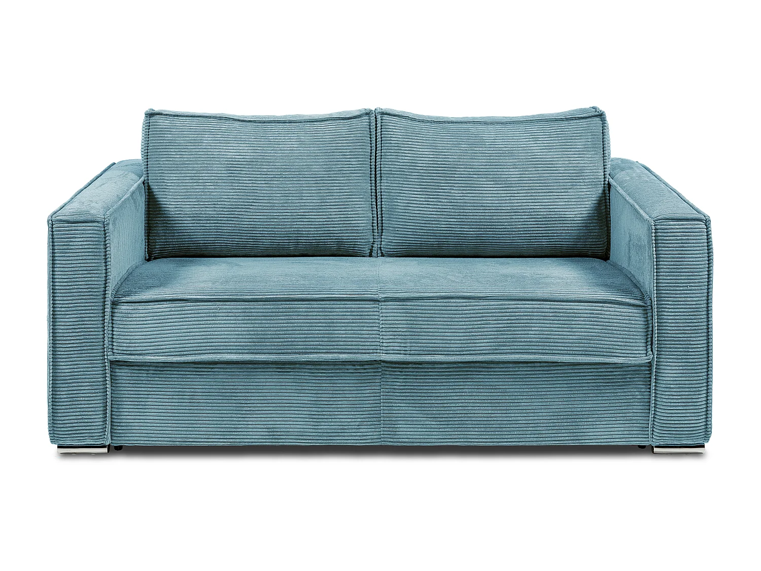 3-sits bäddsoffa express i turkosblå manchestersammet - Bäddmått 140 cm - Madrass 22 cm med memory foam LORETO