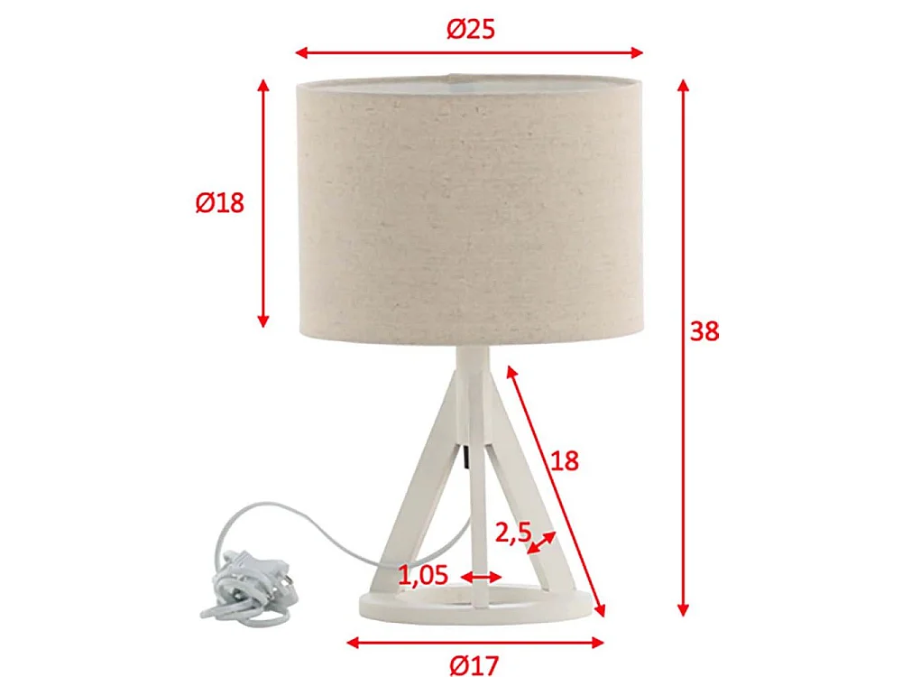 Lampe à Poser en Bois "Kona" 51cm Noir