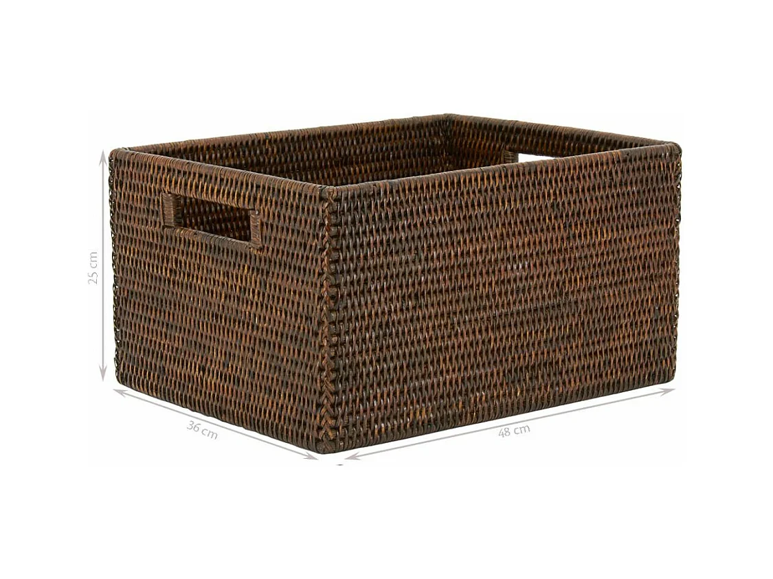 Panier de rangement en rotin antique Longueur 48cm