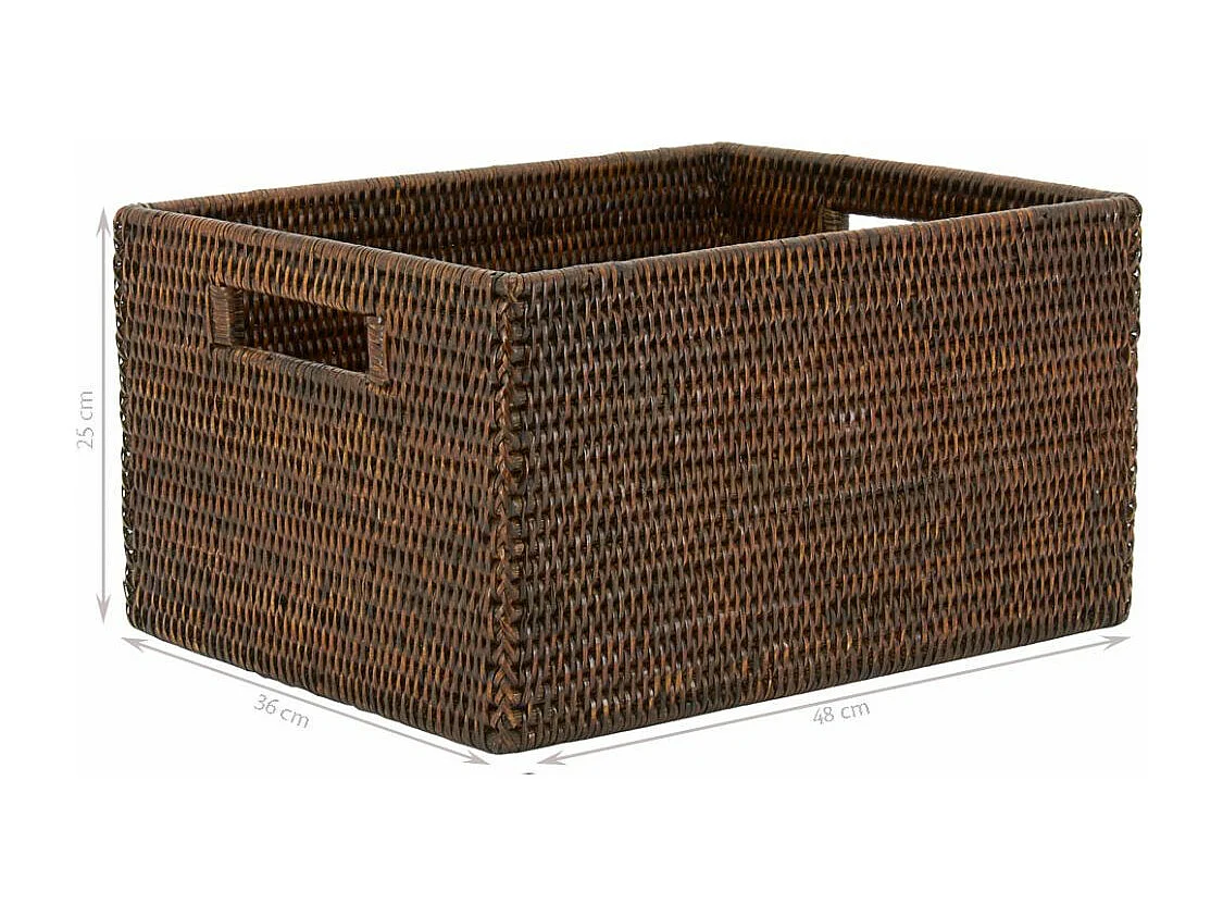 Panier de rangement en rotin antique Longueur 48cm