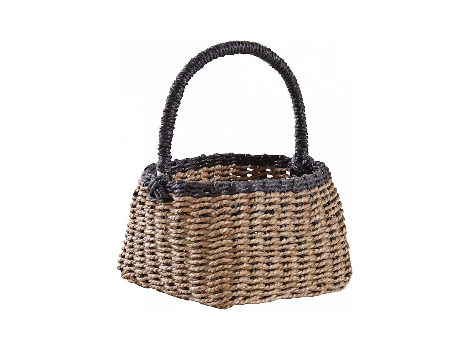 Panier en jonc naturel et noir