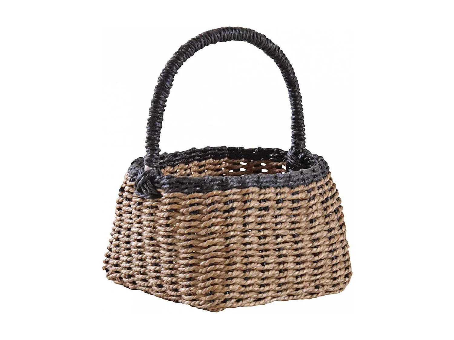 Panier en jonc naturel et noir