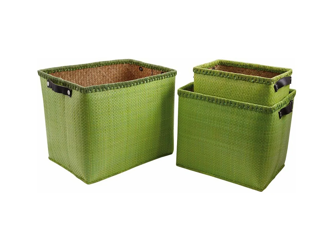 Corbeilles de rangement en palmier (Lot de 3)