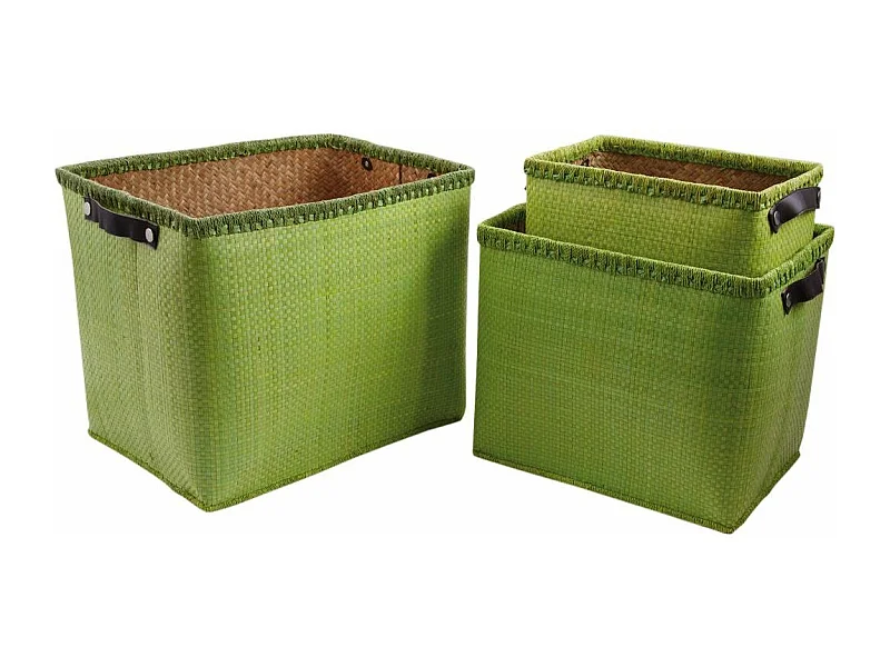 Corbeilles de rangement en palmier (Lot de 3)