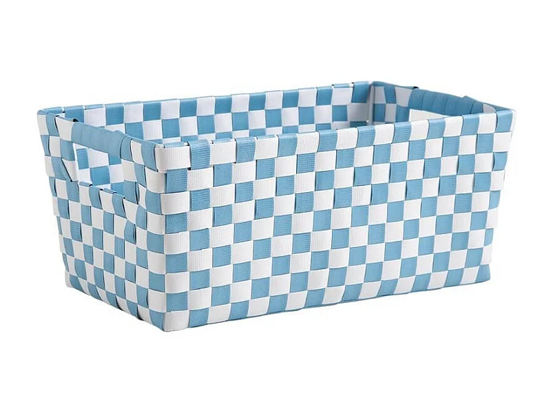 Panier de rangement Damier bleu et blanc