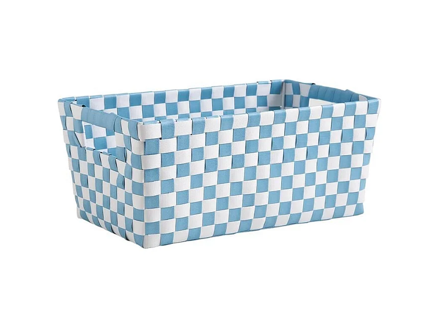 Panier de rangement Damier bleu et blanc