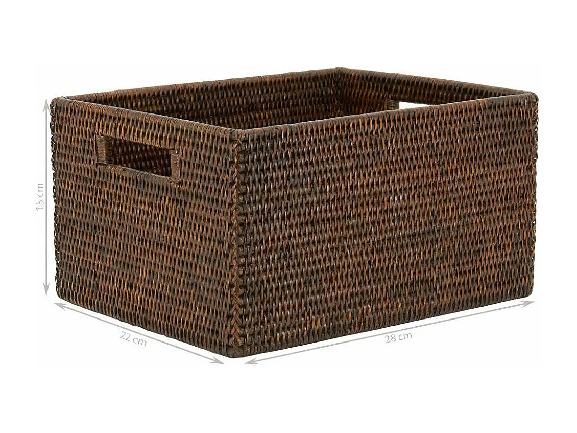 Panier de rangement en rotin antique Longueur 28cm