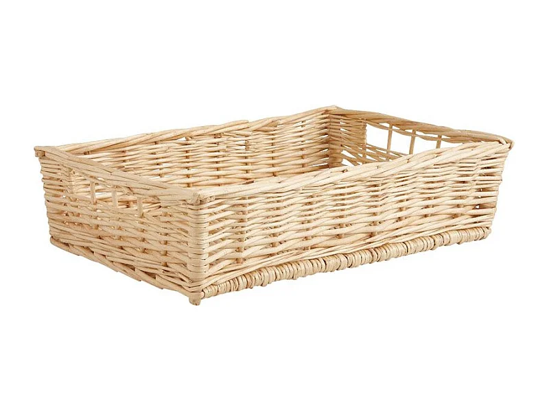 Manne en osier naturel avec passe-main Panier 60 x 40 cm