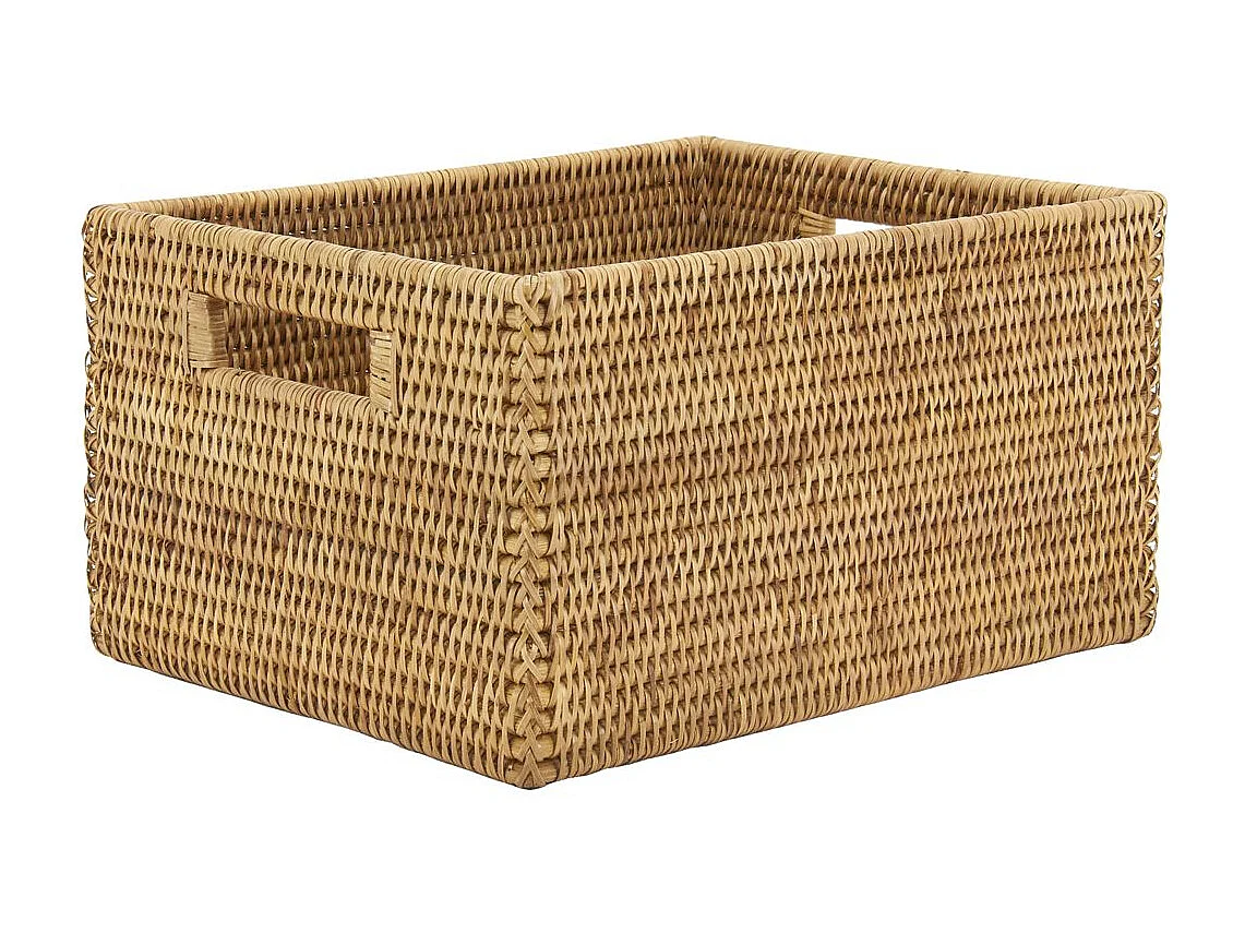 Panier de rangement en rotin naturel 48 x 36 x 25 cm