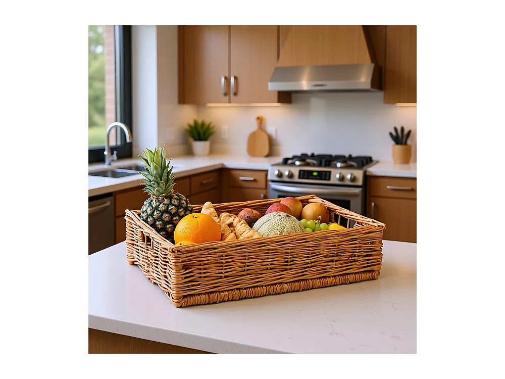 Panier ouvreuse cinéma en osier Avec sangle ajustable à poser