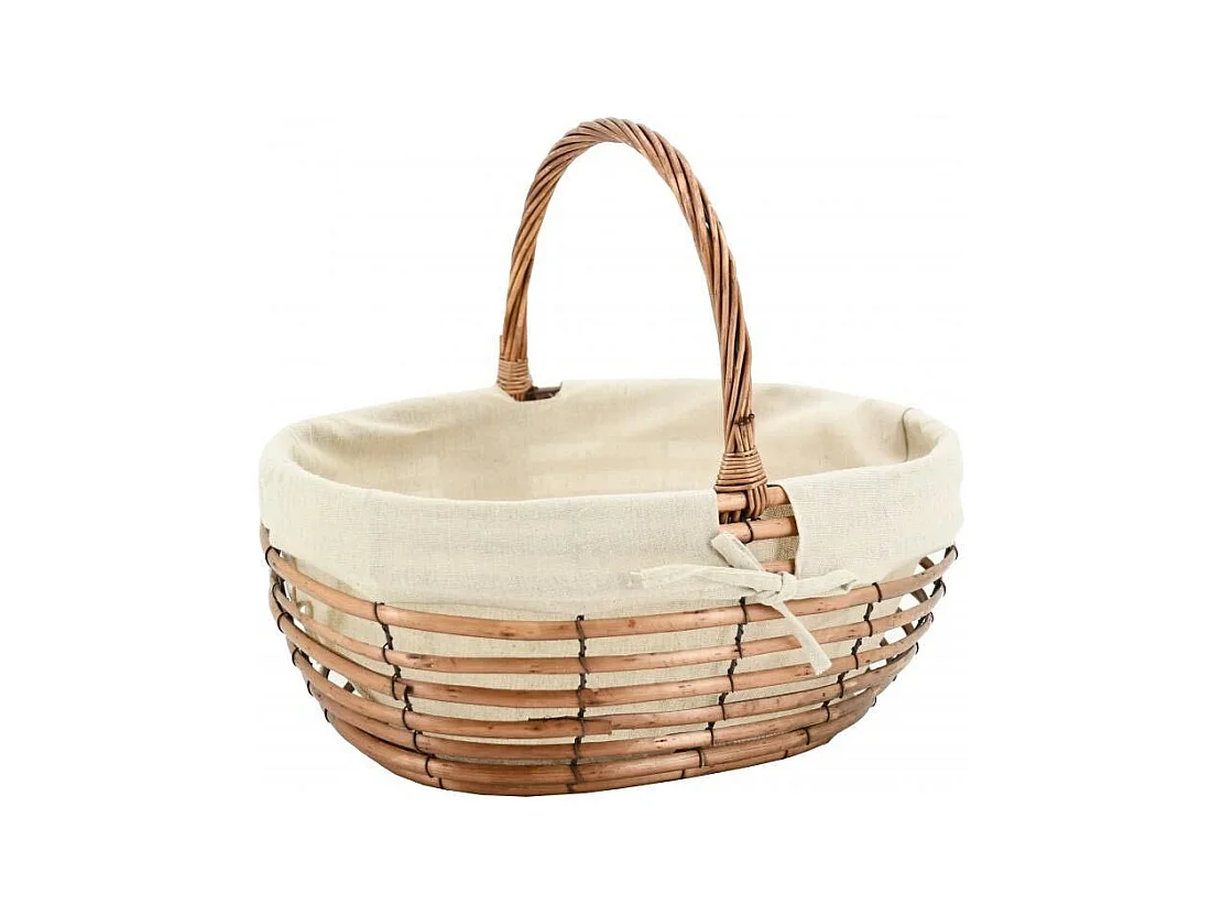 Panier ovale osier ajouré avec doublure jute – Déco et rangement naturel