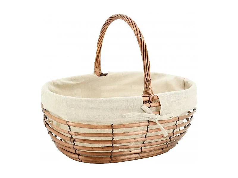Panier ovale osier ajouré avec doublure jute – Déco et rangement naturel