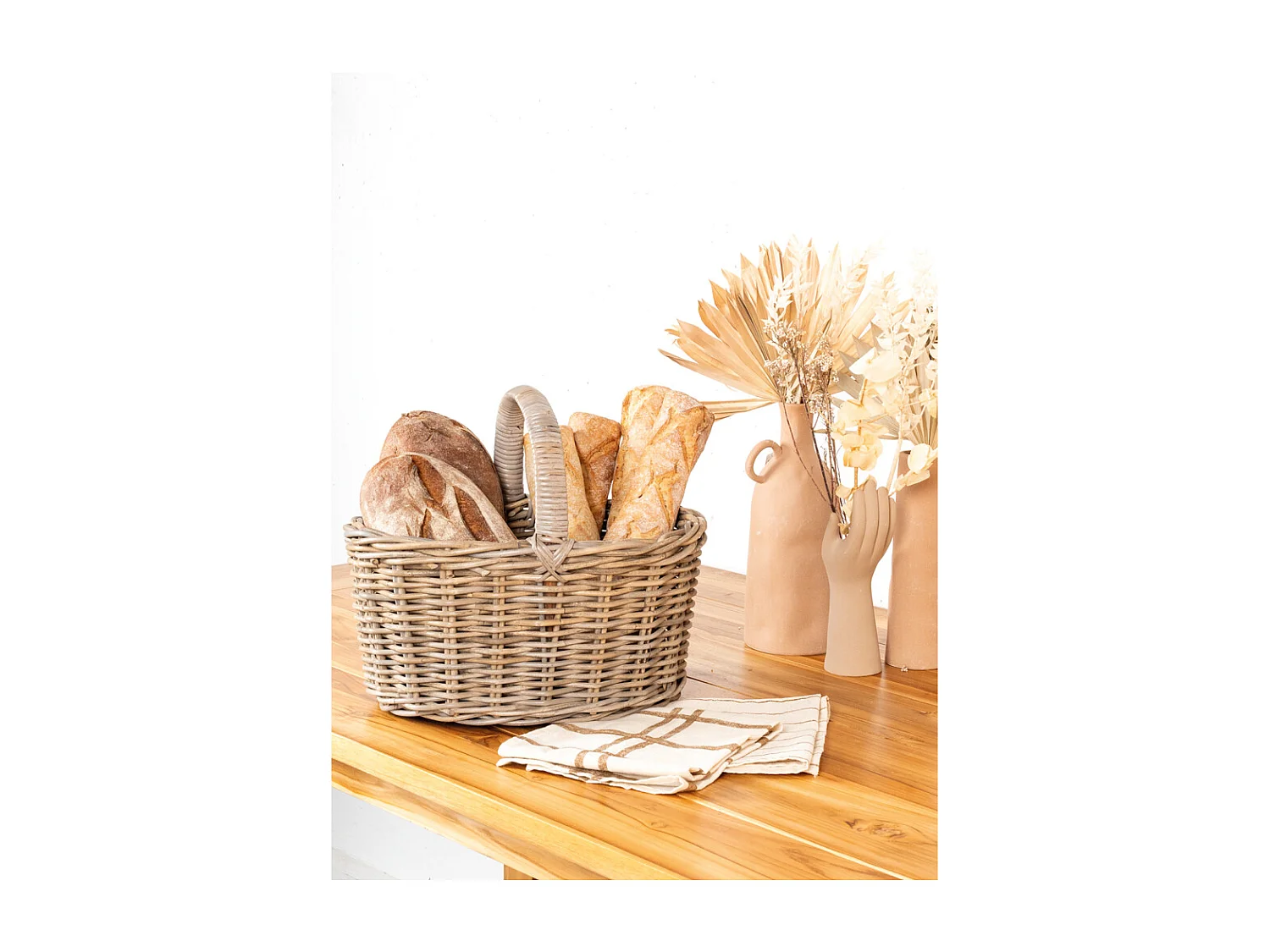 Panier en poelet gris