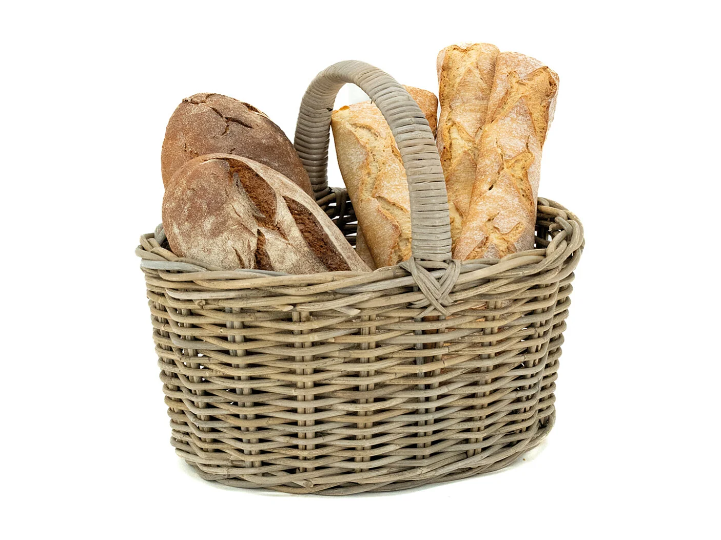 Panier en poelet gris 41 x 31 x 22 cm