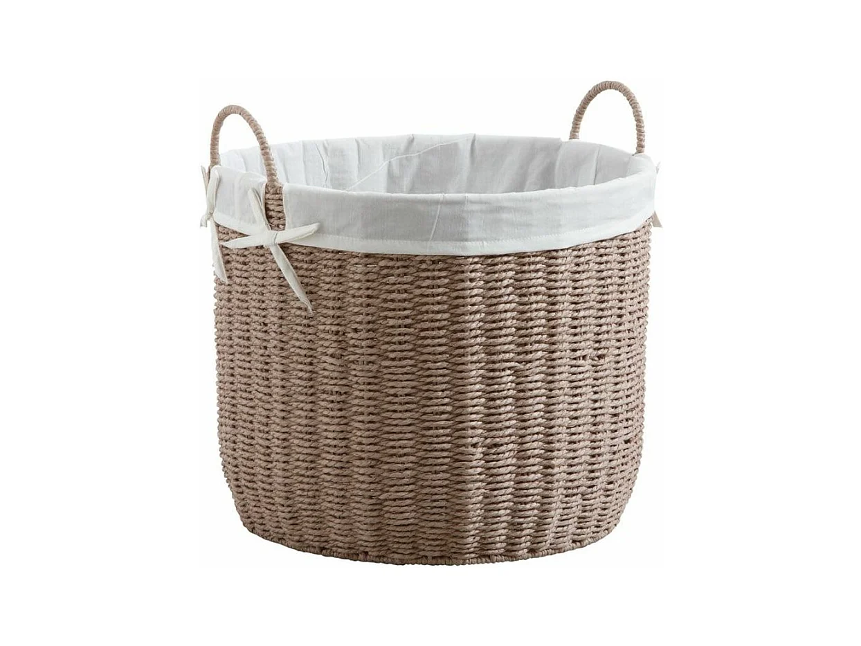 Corbeilles rondes en papier cordé taupe (Lot de 3)