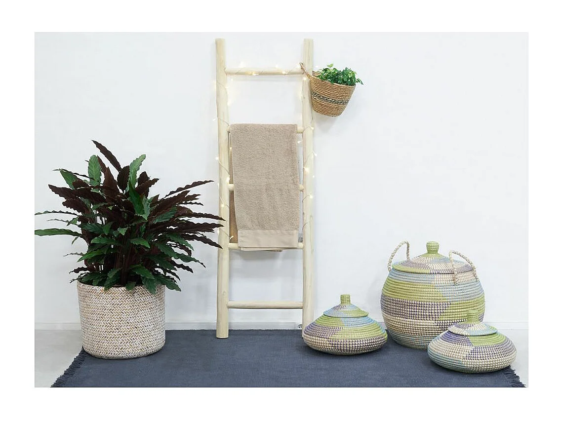 Panier rond jonc de mer (Lot de 3)