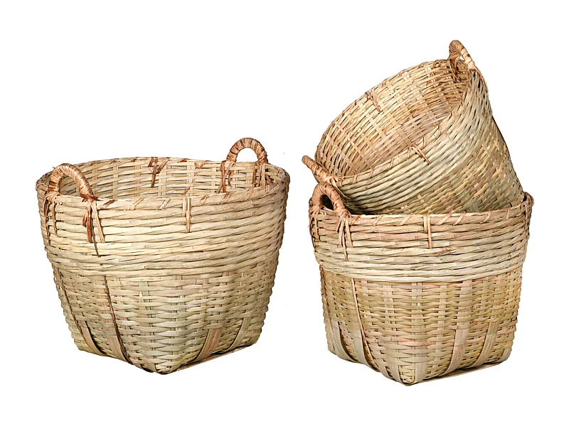 Paniers en bambou naturel (Lot de 3)