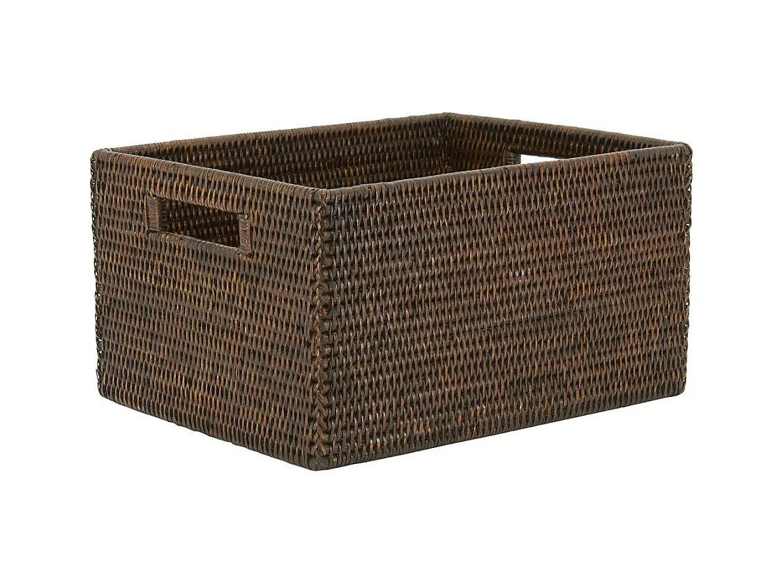 Panier de rangement en rotin antique Longueur 34cm